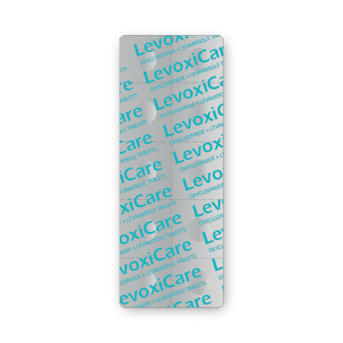 Comprimidos de Oxyclozanida + Levamisole (blíster de 10 comprimidos)