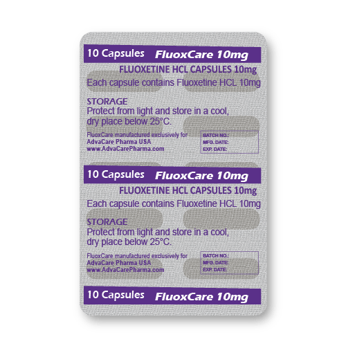 Cápsulas de Fluoxetina HCl (blíster de 10 cápsulas)