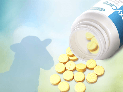 Médicaments vétérinaires AdvaCare Pharma produits sous forme de comprimés.