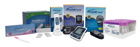 Compilation of boxes containing diagnostic detection devices.