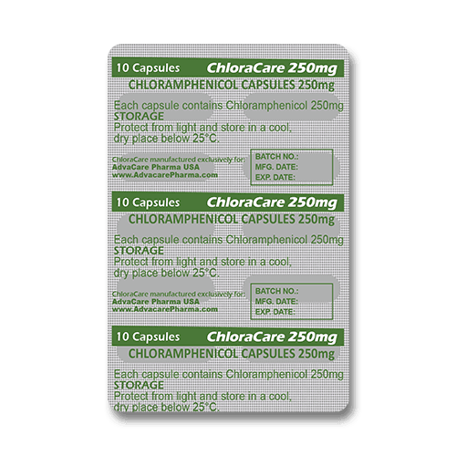Cápsulas de Cloramfenicol (blíster de 10 cápsulas)