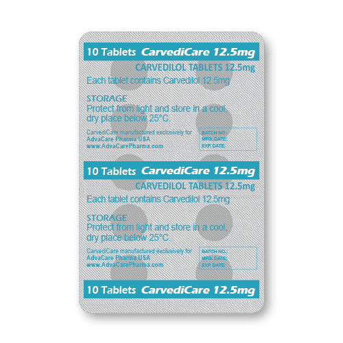 Carvedilol Tablets (blister of 10 tablets)