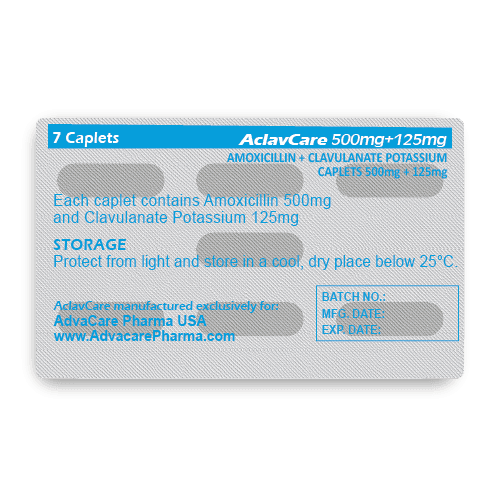Comprimés d'Amoxicilline + Potassium Clavulanate (blister de 7 comprimés)