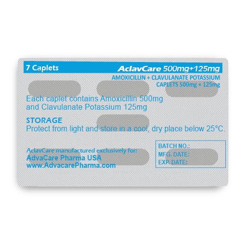 Amoxicillin + Clavulanate Potassium Tablets (blister of 7 tablets)