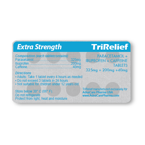 Paracetamol + Ibuprofeno + Cafeína Comprimidos (blister de 10 comprimidos)