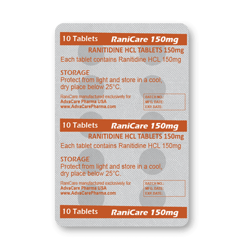Ranitidine HCl Tablets (blister of 10 tablets)
