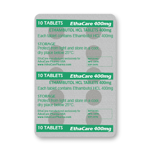 Comprimidos de Etambutol HCl (blíster de 10 comprimidos)
