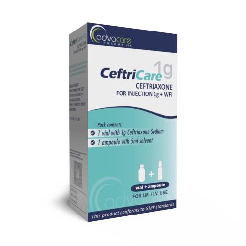 Ceftriaxona sódica con agua para inyección (caja de 1 vial)