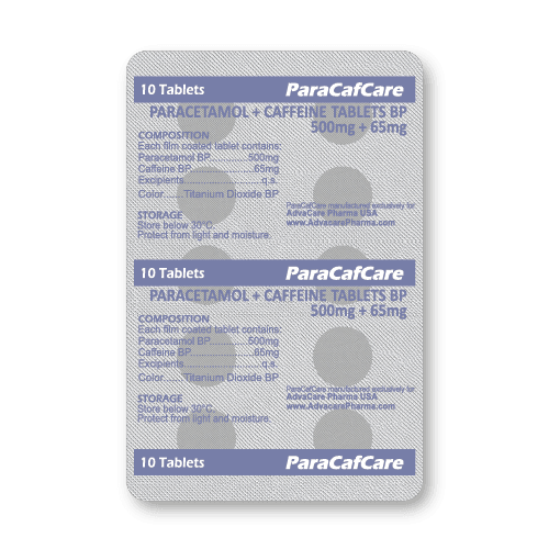 Paracetamol + Caffeine Tablets (blister of 10 tablets)