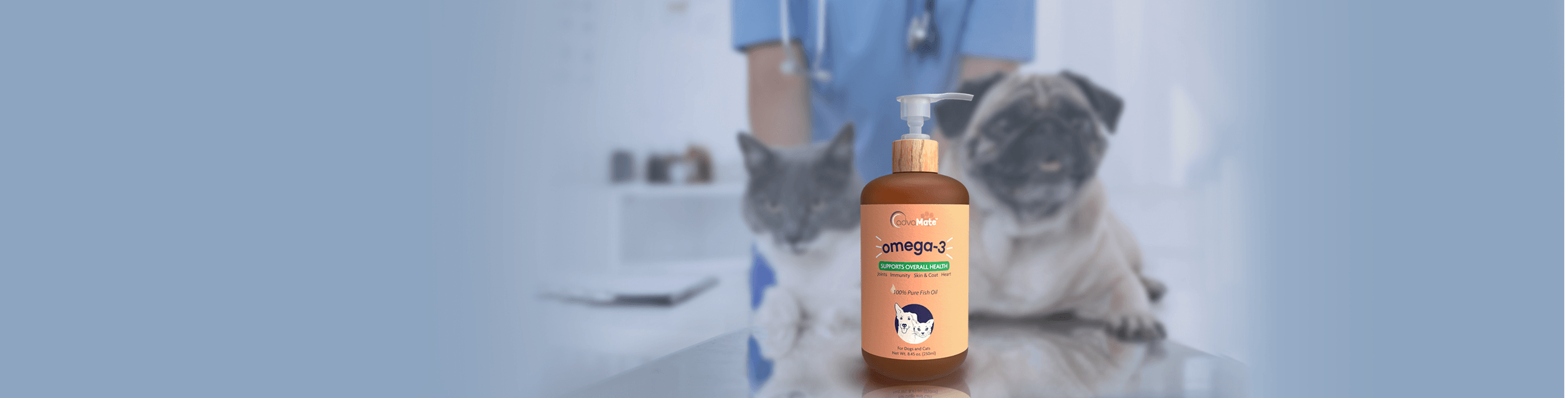 Suplemento de omega 3 para perros y gatos.