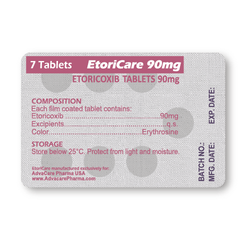 Comprimés d'Etoricoxib (blister de 7 comprimés)