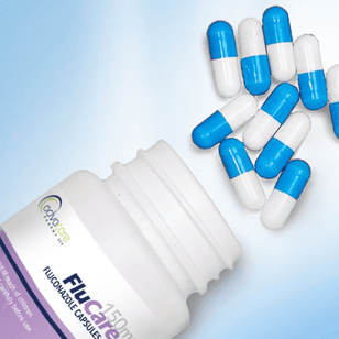 Capsules for pharmaceutical use inside a bottle.