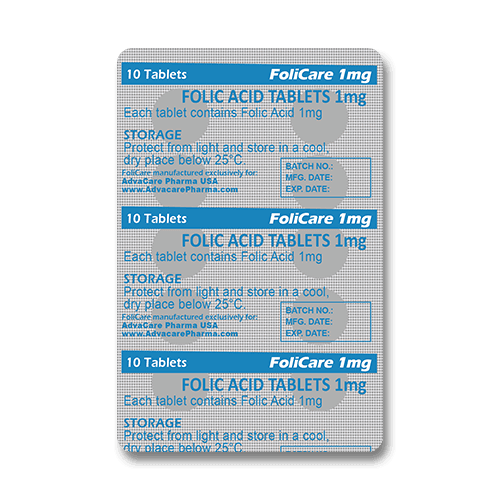 Comprimés d'Acide Folique (blister de 10 comprimés)