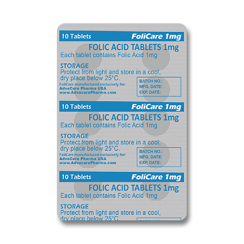 Comprimés d'Acide Folique (blister de 10 comprimés)