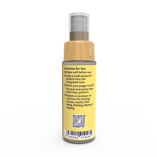 Spray d'Entraînement au Toilette (mode d'emploi du flacon)