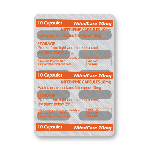 Nifedipine Capsules (blister of 10 capsules)