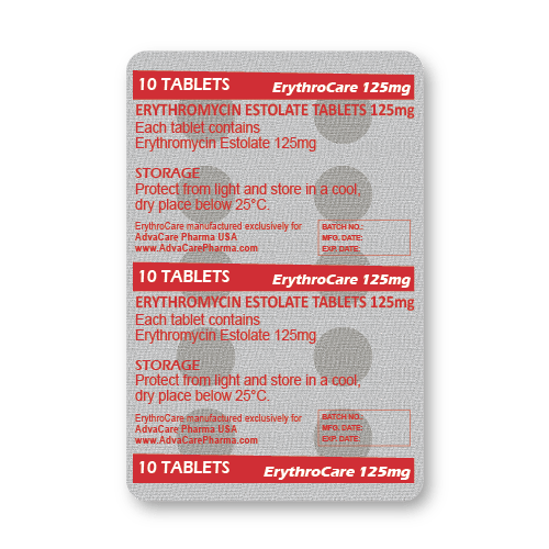 Comprimés d'Érythromycine Estolate (blister de 10 comprimés)