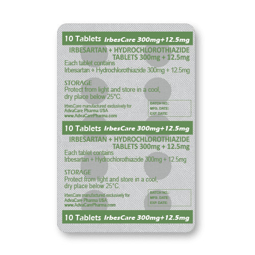 Irbesartan + Hydrochlorothiazide Tablets (blister of 10 tablets)