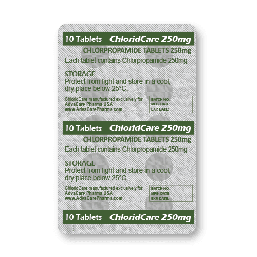 Comprimés de Chlorpropamide (blister de 10 comprimés)