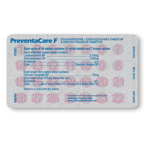 Lévonorgestrel + Éthinylestradiol Comprimés (plaquette de 28 comprimés)
