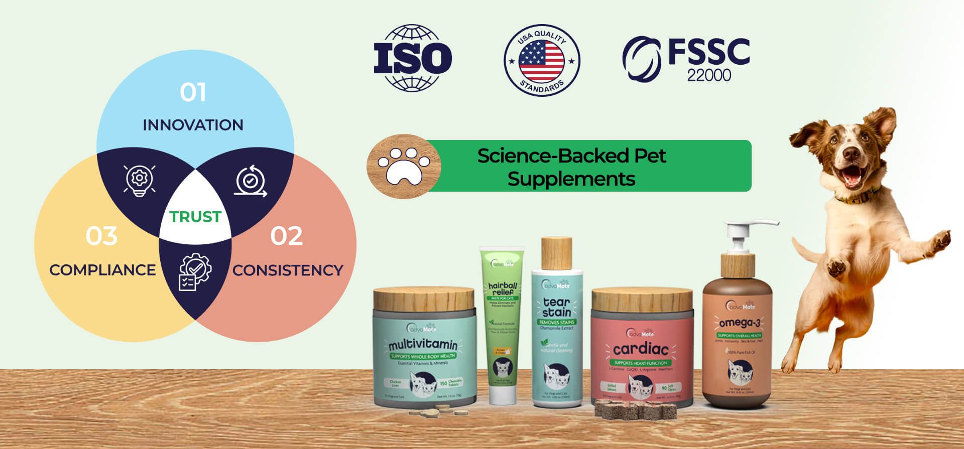 Gamme de produits de compléments pour animaux AdvaMate basés sur la science avec certification GMP