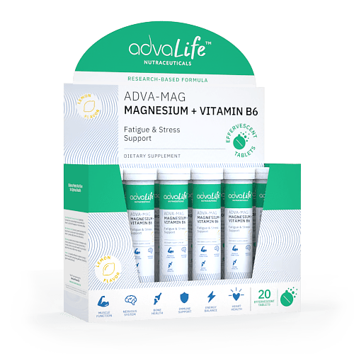 Magnésium + Vitamine B6 Comprimés Effervescents (boîte de 12 tubes)
