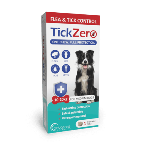 TickZero Fluralaner Standard Medium Dogs Tick and Flea Treatment