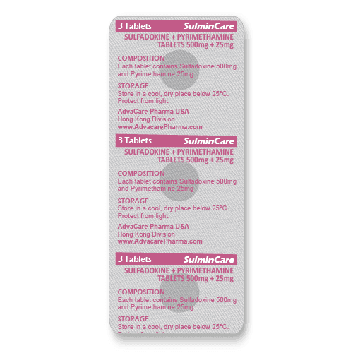 Comprimés de Sulfadoxine Pyriméthamine (blister de 3 comprimés)