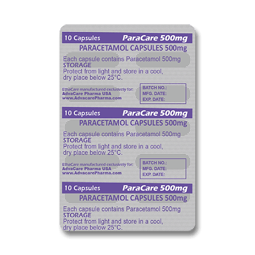 Cápsulas de Paracetamol (blíster de 10 cápsulas)