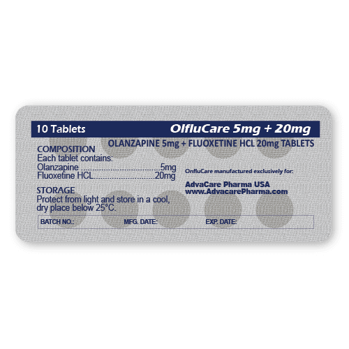 Comprimés d'Olanzapine + Fluoxetine HCl (blister de 10 comprimés)