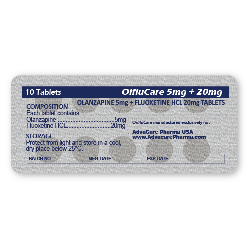 Comprimidos de Olanzapina + Fluoxetina HCl (blíster de 10 comprimidos)