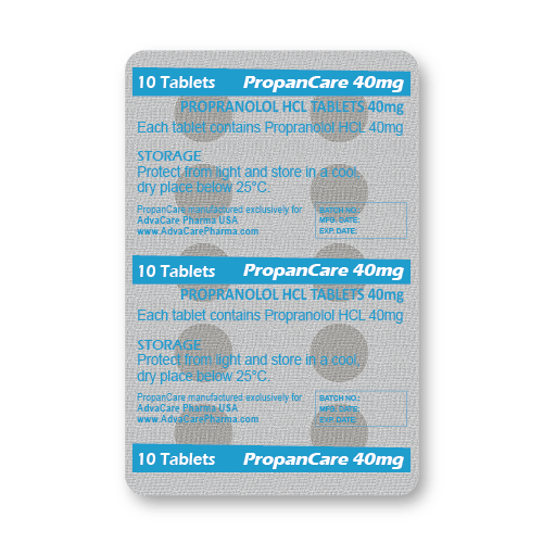 Propranolol HCL Comprimés (plaquette de 10 comprimés)