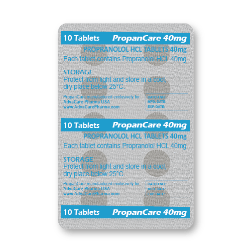 Comprimidos de Propranolol HCl (blíster de 10 comprimidos)