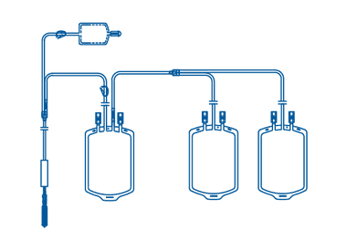 Sistema triple de extracción de sangre