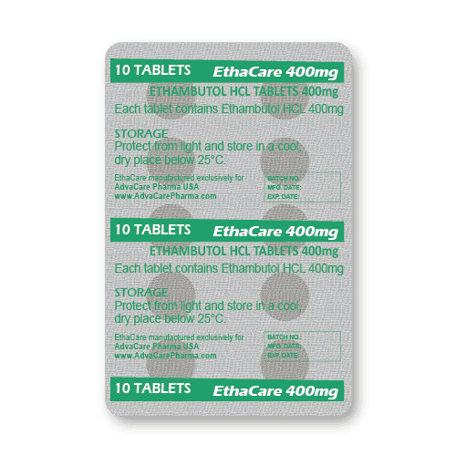 Comprimés d'Éthambutol HCl (blister de 10 comprimés)