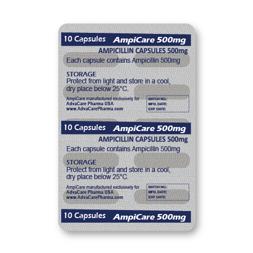 Ampicilina Cápsulas (ampolla de 10 cápsulas)