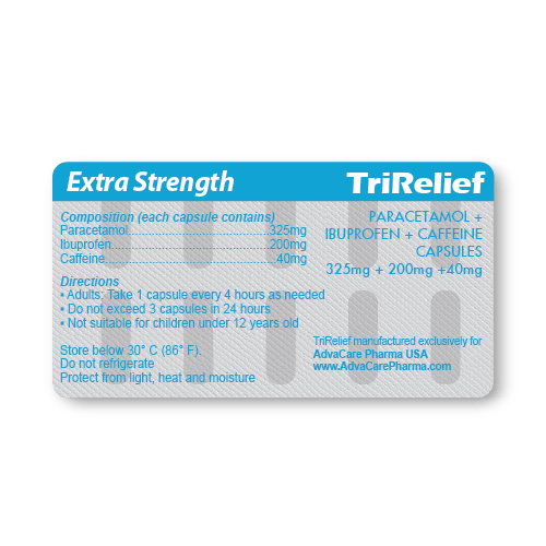 Paracetamol + Ibuprofeno + Cafeína Cápsulas (ampolla de 10 cápsulas)