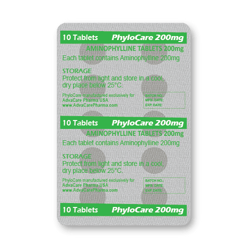 Comprimés d'Aminophylline (blister de 10 comprimés)