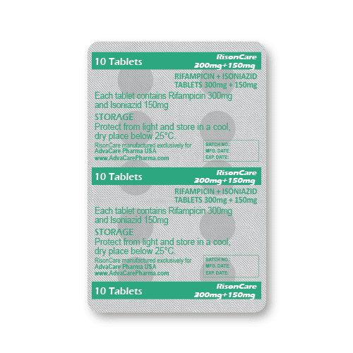 Rifampicin + Isoniazid Tablets (blister of 10 tablets)