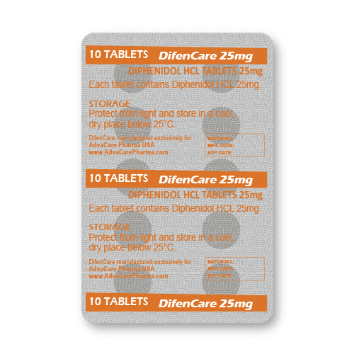 Diphenidol HCl Tablets (blister of 10 tablets)