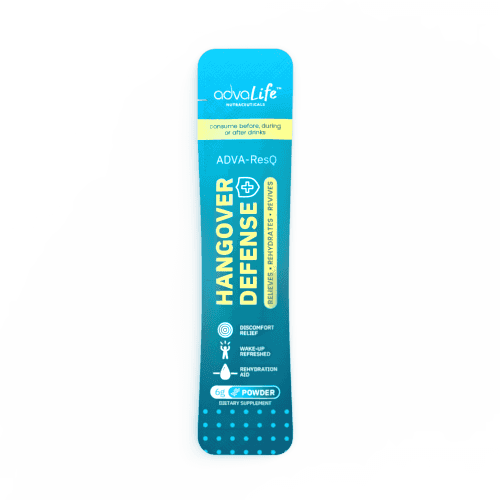 Supplément Anti-Gueule de Bois (AdvaLife Adva-ResQ sachet unidose. Poudre concentrée de DHM et de NAC pour le métabolisme de l'alcool.)