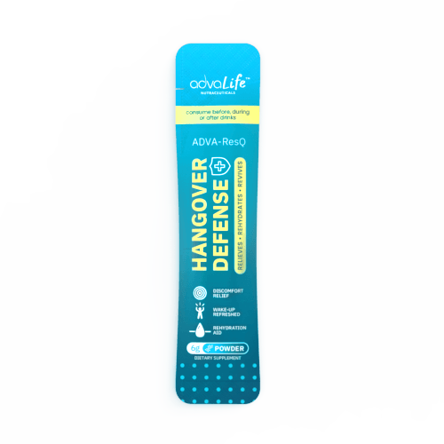 Supplément Anti-Gueule de Bois (AdvaLife Adva-ResQ sachet unidose. Poudre concentrée de DHM et de NAC pour le métabolisme de l'alcool.)