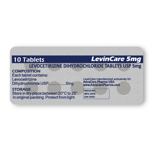 Levocetirizine Tablets (blister of 10 tablets)