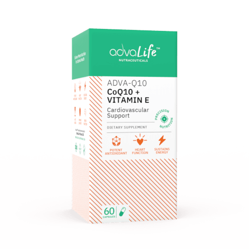 Cápsulas de Coenzima Q10 + Vitamina E (caja de frasco)