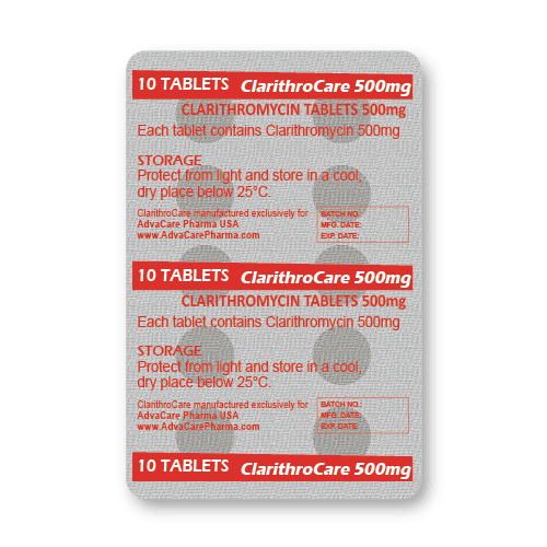 Comprimidos de Claritromicina (blíster de 10 comprimidos)