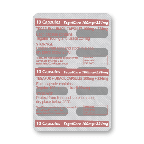 Tegafur + Uracil Capsules (blister of 10 capsules)